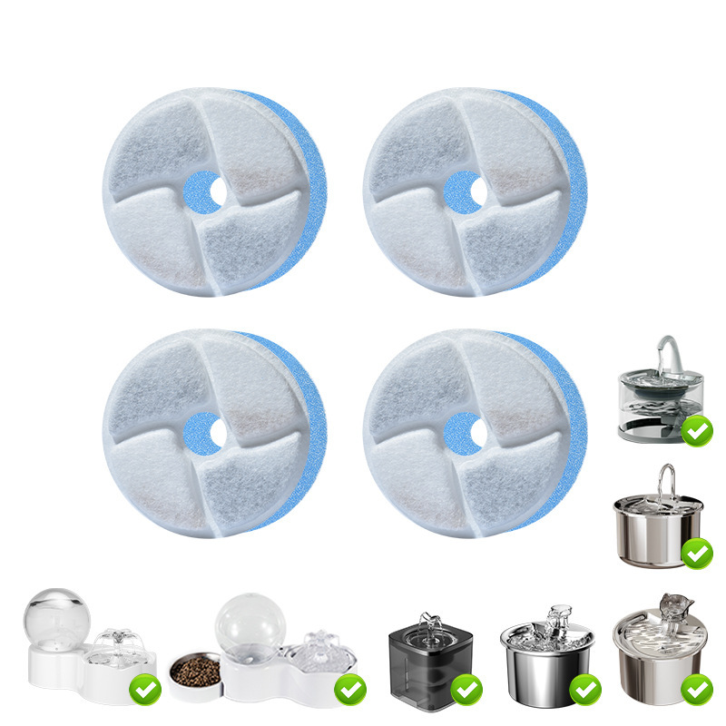 Filtros para bebedores de agua para mascotas adaptados a una variedad de bebedores de agua para gatos multifiltración de cabello de filtro de algodón carbón activado