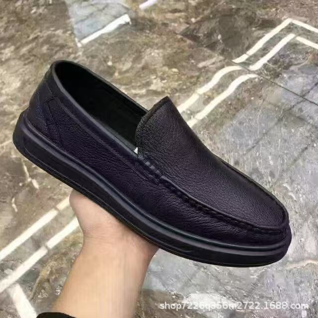 男鞋套脚驾车鞋豆豆鞋低帮防滑舒适软底皮鞋商务休闲防滑外贸