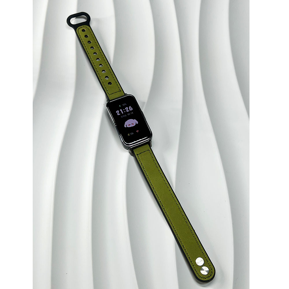 Aplicable a Huawei Pulsera 10 Huawei 9 Pulsera 8a generación de cuero nfc de alta calidad, lujo ligero, deportes, correa de reloj de doble botón