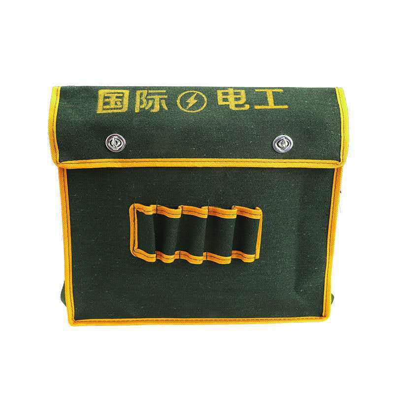 Bolsa de herramientas auténtica, lona gruesa, tamaño ampliado, nuevo modelo para técnicos de instalación, bolsa de almacenamiento resistente al desgaste para protección laboral, bolsa de electricista.