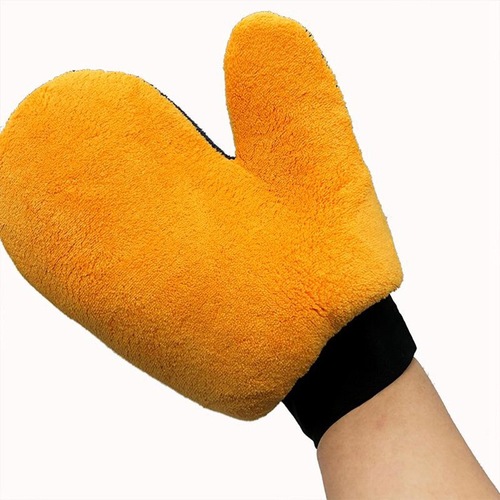 Car wash gloves, double-sided thickened coral velvet car cleaning gloves, thumb gloves, car cleaning tools