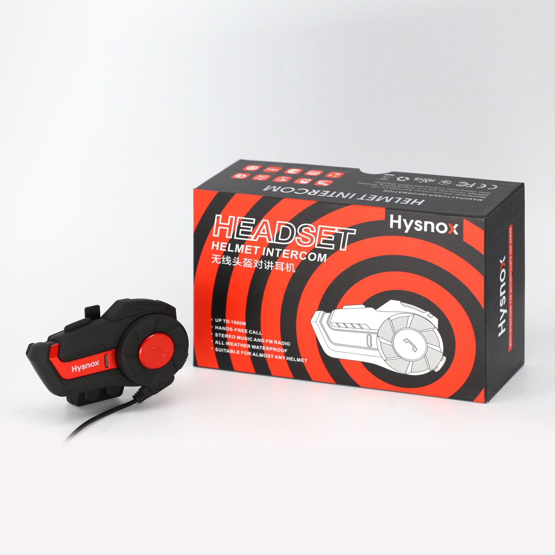 Hy-01 Motorcycle Helmet Bluetooth Intercom Headset Ultra-Long Distance New Model Bluetooth Headset Helmet Intercom