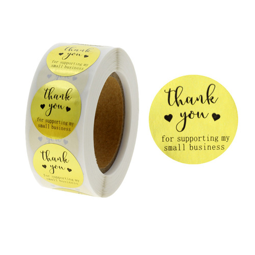 Bulk Amazon Foreign Trade New Roll Golden Waterproof Self-Adhesive Heart Decorative Sticker Labels