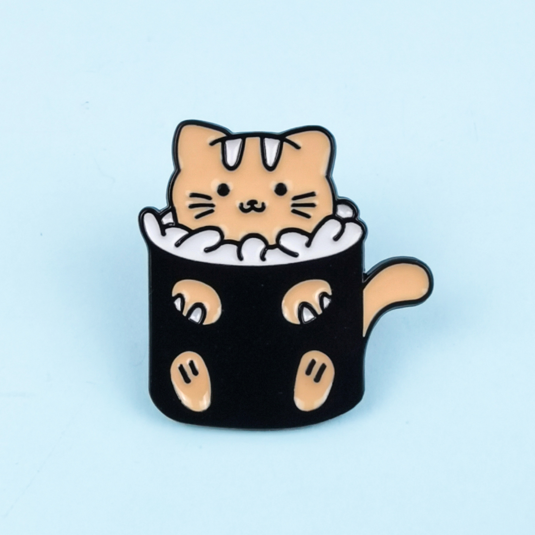 Broche de metal con forma de gato creativo Accesorios de insignia de gato de dibujos animados lindo