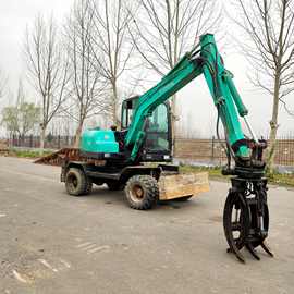 劲工 二手轮式抓木机图片 抓草机 打包机 转转机 棉花夹 抓钢机