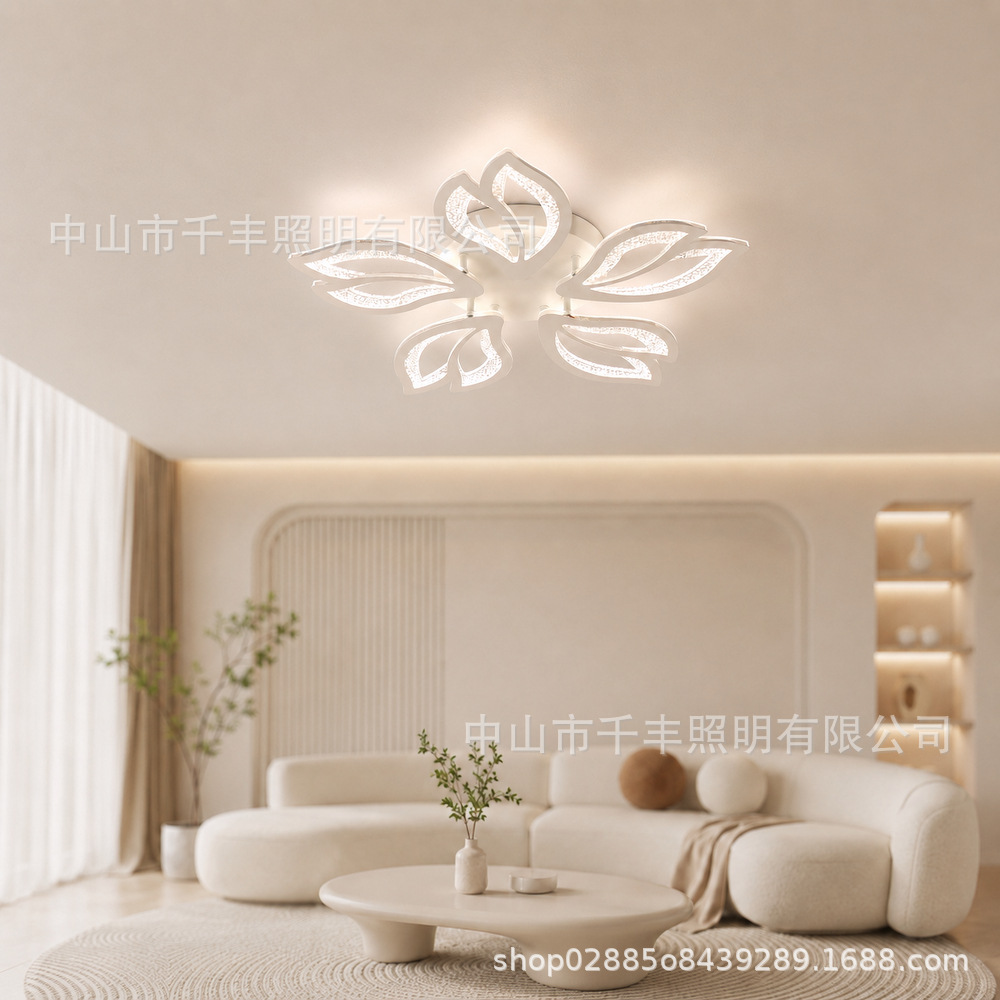 Amazon acrílico caliente lámpara de techo pétalos atmosféricos modernos LED lámpara de sala de estar dormitorio comedor lámparas decorativas