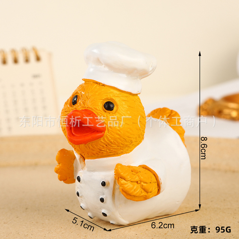 跨境新款圣诞节可爱鸭小摆件树脂工艺品办公室桌面装饰创意礼物|undefined