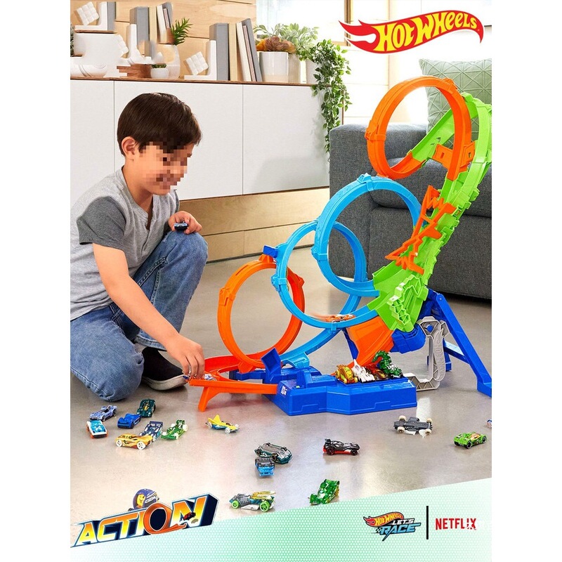 Original Hotwheels Track Toy Racing Track Electric Four-Ring Collision Track for Boys Gift Original Hotwheels Track Toy Racing Track Electric Four-Ring Collision Track for Boys Gift