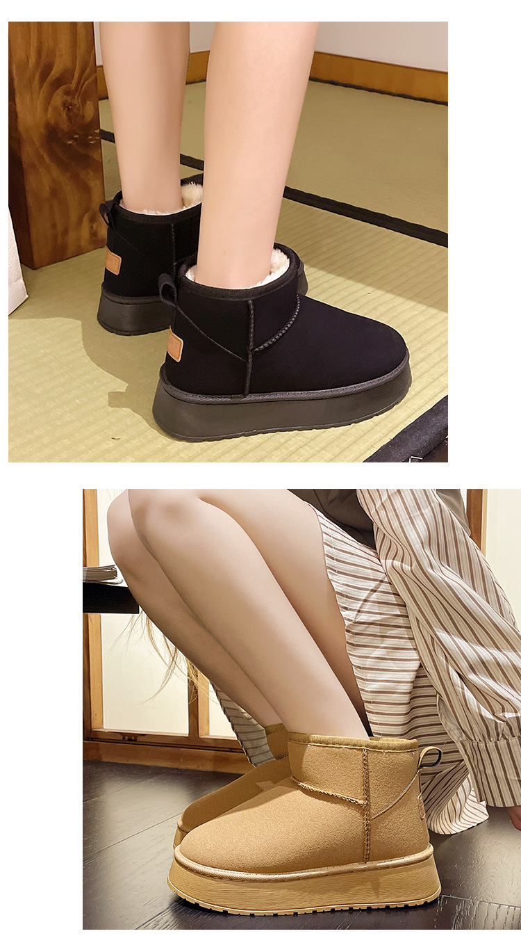 Talpă groasă, impermeabilitate sporită, cizme de zăpadă de mărime mare pentru femei în iarna 2023, noi, plușate, îngroșate și antiderapante_voghion.com