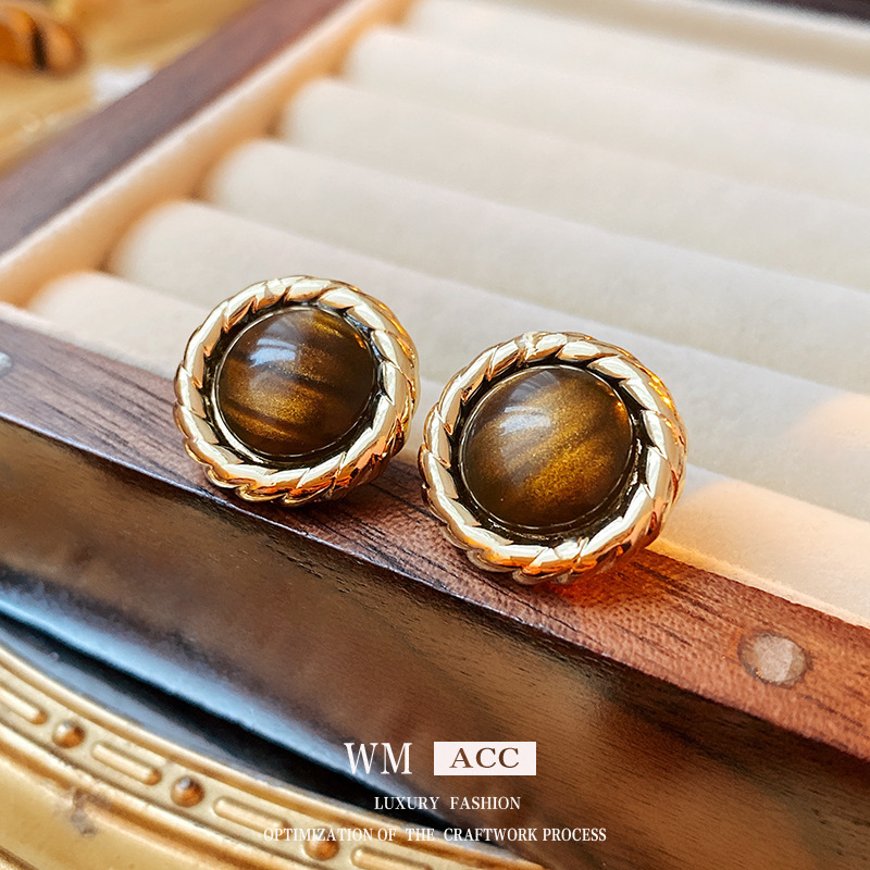 中古vintage复古花朵耳环轻奢高级感流苏耳钉设计感百搭耳饰批发|undefined