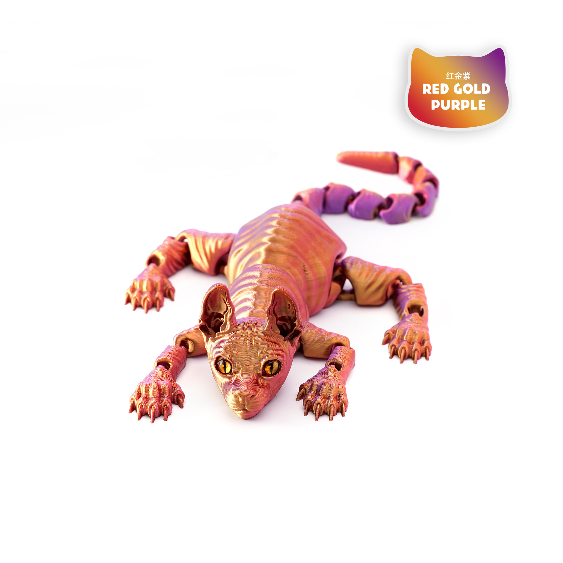 Impresión 3D Gato sin pelo Siamese adornos de gato Juguetes móviles Juguetes hechos a mano Juguetes impresos en 3D