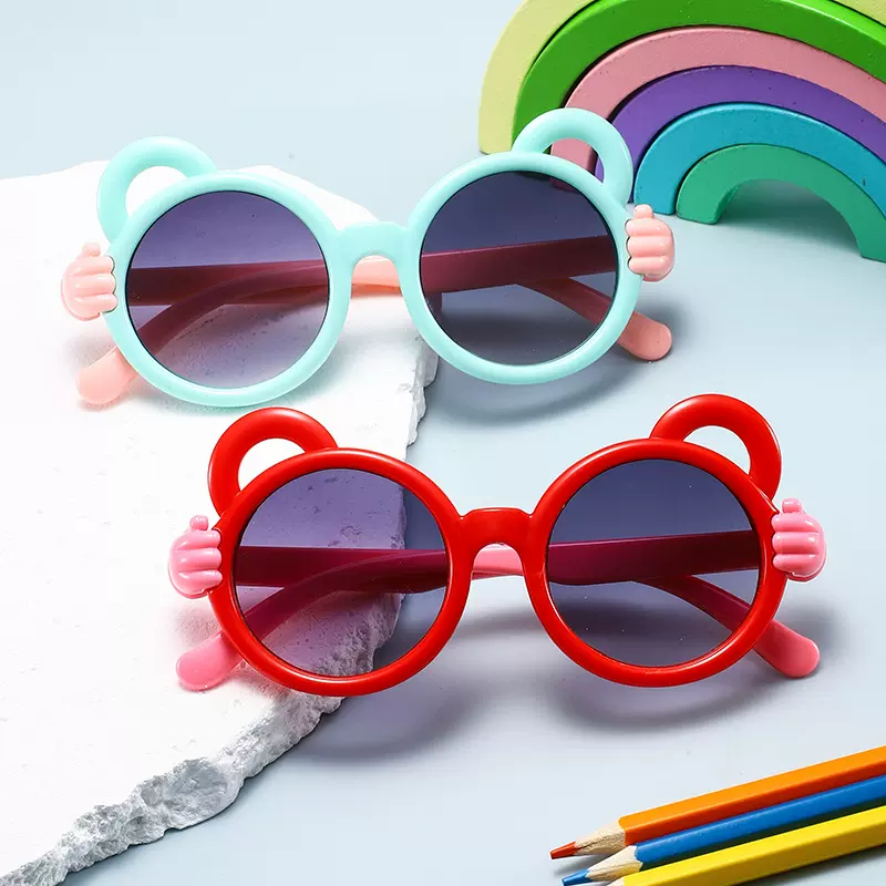 新款儿童时尚太阳镜卡通遮阳手掌配件太阳镜可爱宝宝潮流装饰墨镜