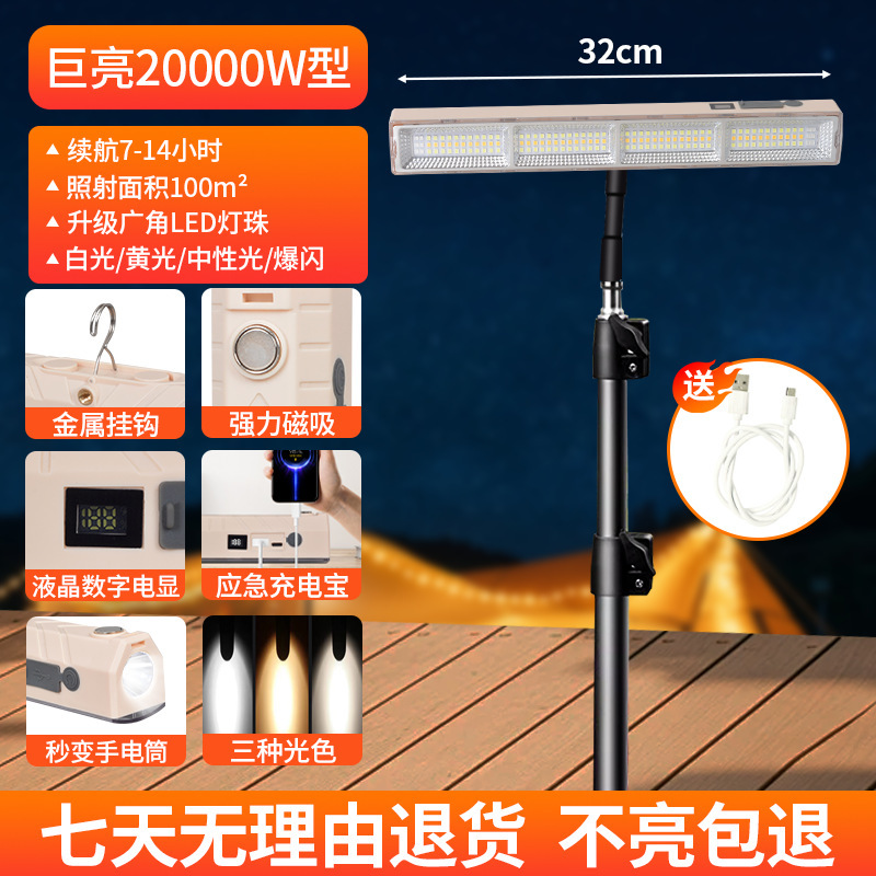 Iluminación de carga LED transfronteriza puestos de mercado nocturno luz de emergencia de corte de energía doméstica tubo de carga de camping de succión magnética inalámbrica