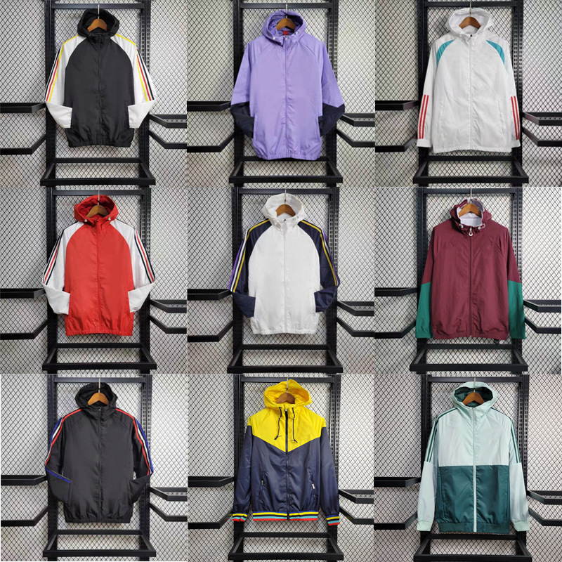 Double-layer Windproof Waterproof Hooded World Cup Football Coat Quick-drying Running Sports Training Coat Jacket