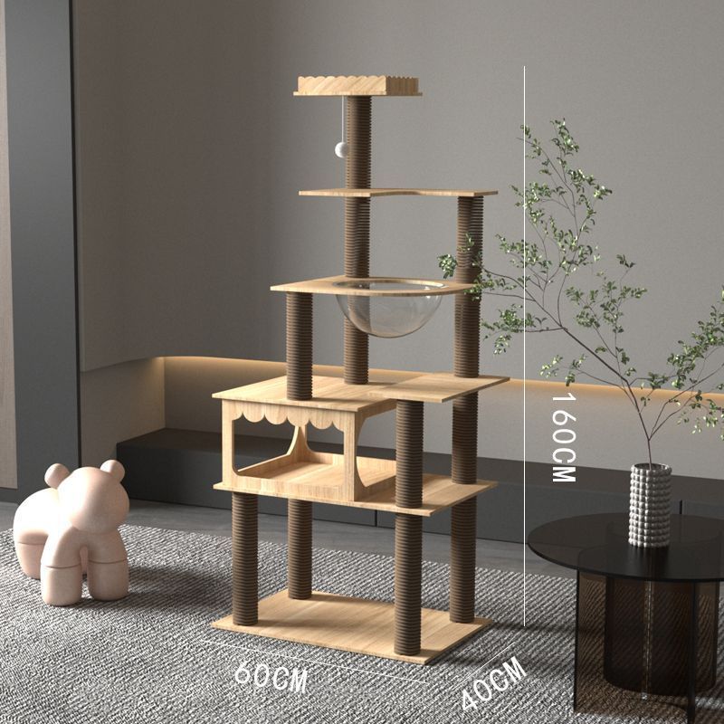 多層猫クライミングラック、猫の巣、キャットツリー、オールインワン、オールシーズン対応のユニバーサルスペースカプセル、大型コラム、スペースを占有しない猫クライミングラック|undefined
