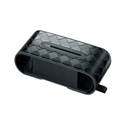 Car sun visor tissue box, multifunctional strap leather tissue box for car, car accessories for behind the seat (Car tissue box/set) - black