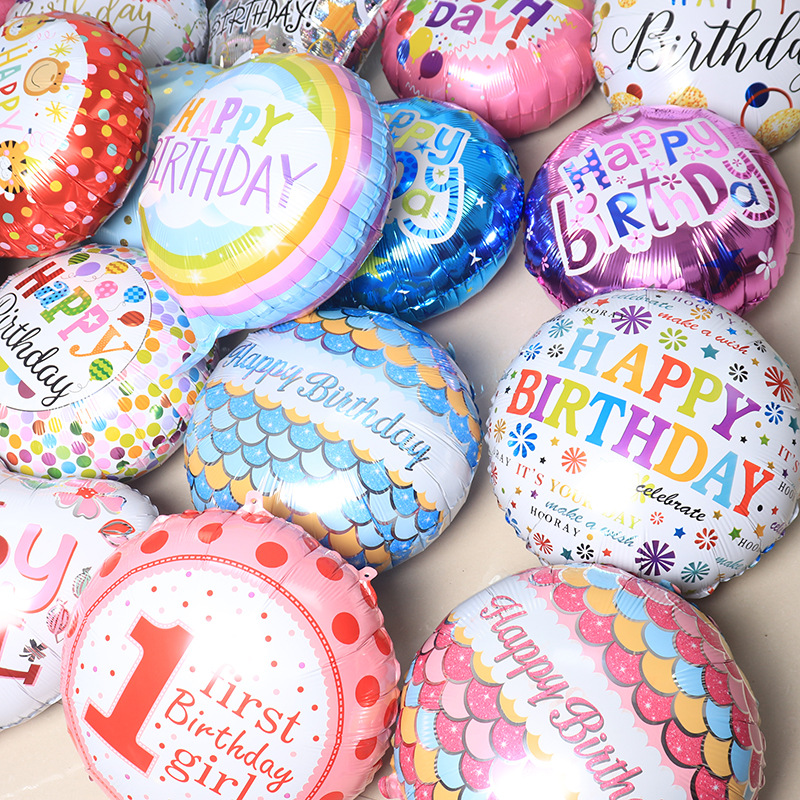 New 18-inch Printed Round Balloon Mother's Day Happy Aluminum Foil Balloon for Party Celebration Decoration, Factory Wholesale