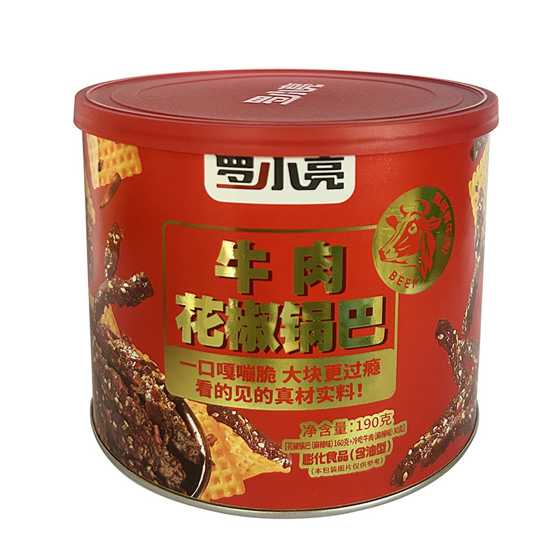 罗小亮小龙虾尾花椒锅巴190g牛肉摇麻辣味零食下酒菜解馋小吃香脆|undefined