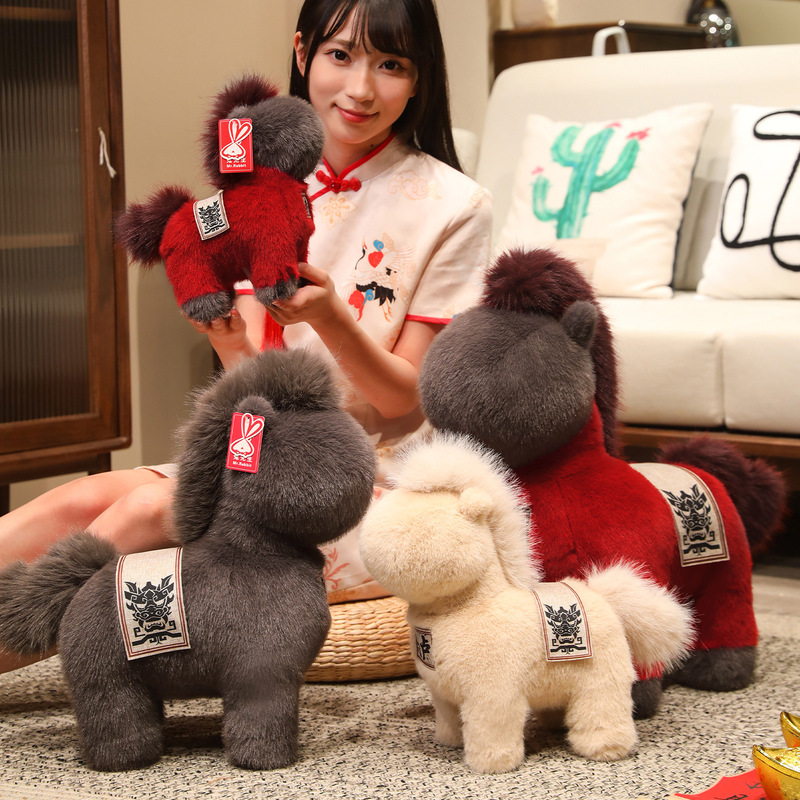 2026 Zodiac Horse Soldier Series War Horse Red Rabbit Horse Stuffed Doll Toy Year of the Horse Mascot Gift Annual Party
