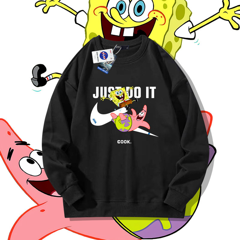 Spongebob Paixing Pullover Sweat Men's and Women's Spring and Autumn Clothes Japanese Animation Teenage Students Loose Shoulder Outside Spongebob Paixing Pullover Sweat Men's and Women's Spring and Autumn Clothes Japanese Animation Teenage Students Loose Shoulder Outside