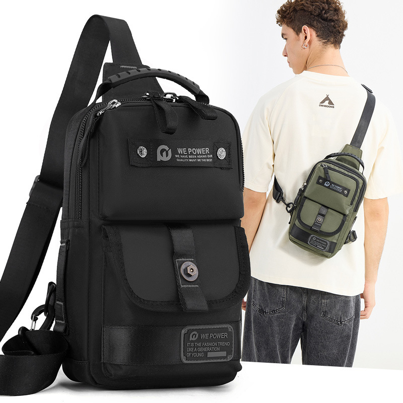 Wepower nuevo hombre deportivo de bicicleta mochila de hombro casual al aire libre mochila de brazo inclinado de gran capacidad bolso de pecho multifuncional