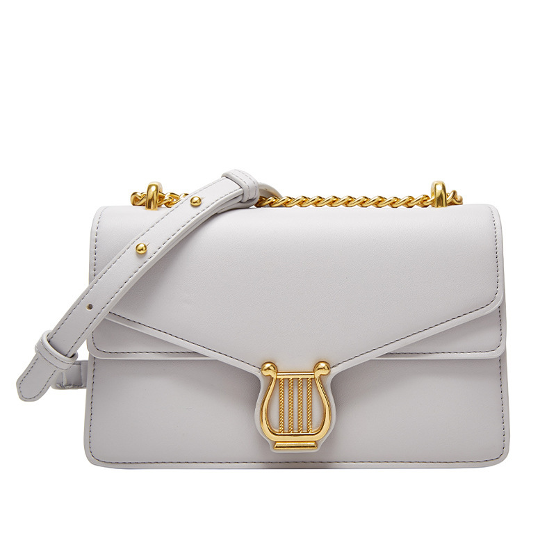 Elegant and fashionable women's 2024 new trendy niche fashion texture single shoulder crossbody solid color chain bag_voghion.com