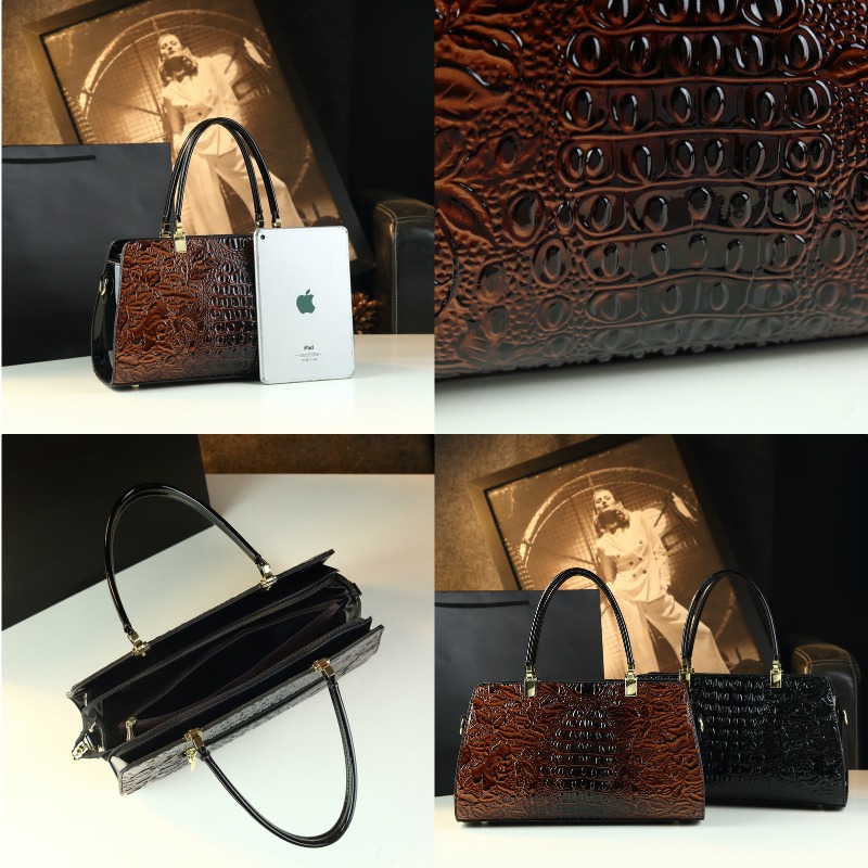 Bolso de mujer con estampado de cocodrilo 2025 nuevo temperamento de moda moda todo fósforo bolso casual mensajero de un solo hombro