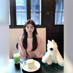 韩系松弛感粉色圆领卫衣女春秋2025新款oversize宽松慵懒长袖上衣