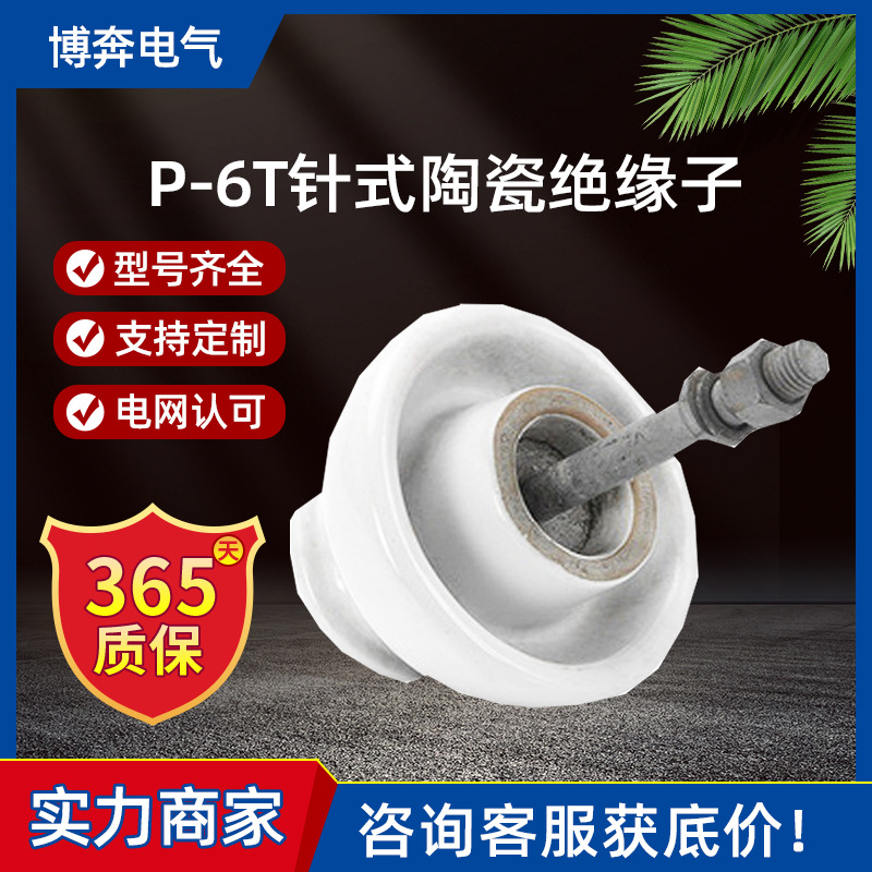 P-6/10/15/20/35T针式陶瓷绝缘子高压瓷瓶线架空线路支撑电缆绑线