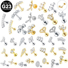 亚马逊唇钉钛合钉批发G23钛蝴蝶平底内牙潮流唇环钛合金穿刺饰品