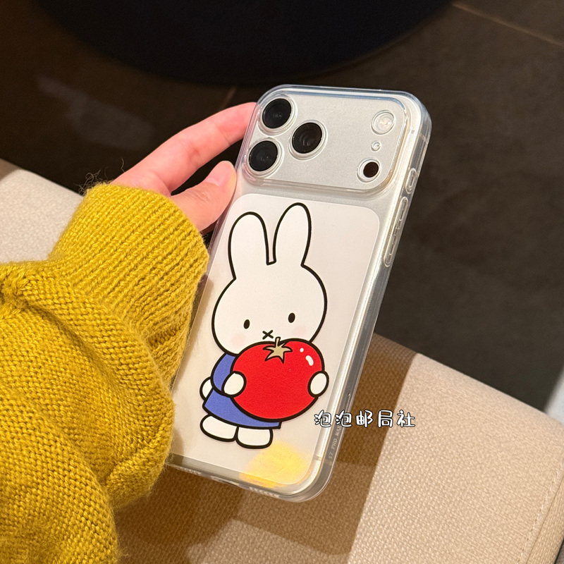 Bubble Post Office Japanese and Korean Simple Style Tomato Miffy Rabbit Phone Case Suitable for Apple 17 Pro Max Transparent iPhone Bubble Post Office Japanese and Korean Simple Style Tomato Miffy Rabbit Phone Case Suitable for Apple 17 Pro Max Transparent iPhone
