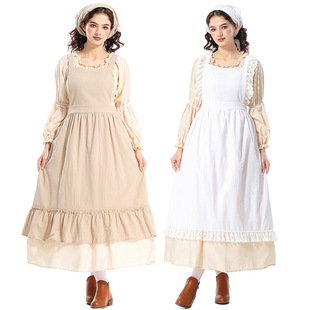 Foreign Trade Amazon French Retro Style Ruffled Apron High Color Value Florist Home Baking Maid New Style