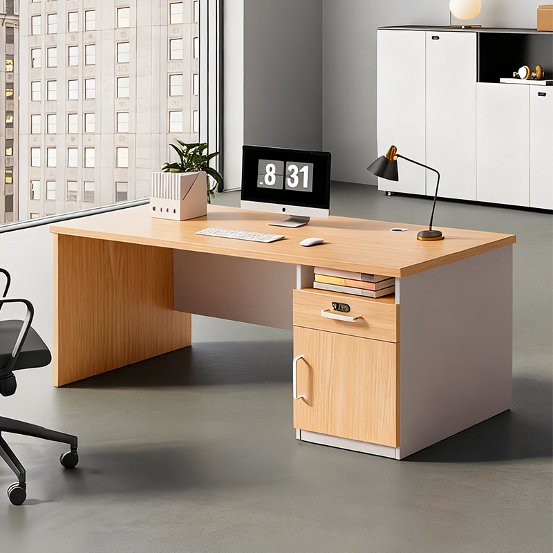 Mesa y silla de oficina para una sola persona 1.2m escritorio de computadora oficina 1.4m escritorio de personal simple y moderno