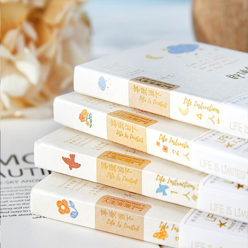 Recoger el libro de tapa dura A7 serie de manuales de vida patrón de dibujos animados bloc de notas cuaderno de oficina para estudiantes