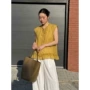 波点木耳边无袖夏天衬衣