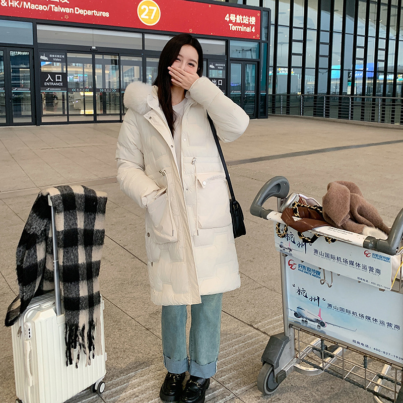 大码女装冬季2024包邮棉服外套中长款设计感时尚百搭宽松羽绒棉…