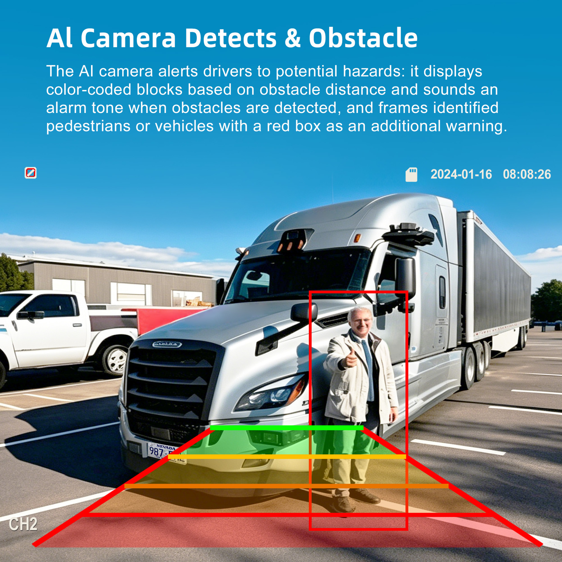 7inch Truck Wireless Wifi Solar Camera Hd Car Reversing Image Bsd Car Navigation Recorder