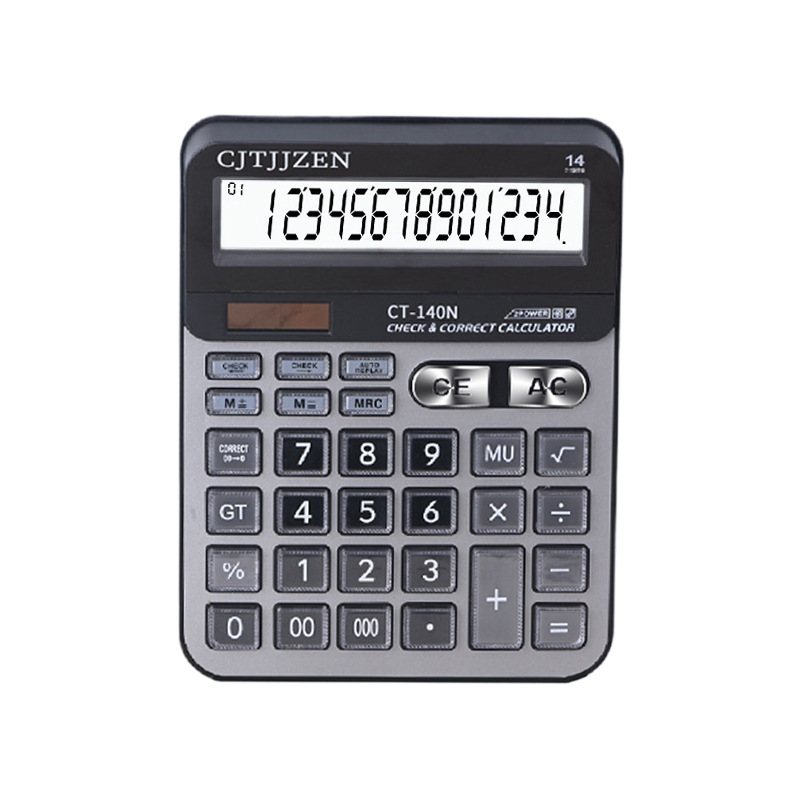 Calculadora solar de 14 dígitos CT-140N computadora grande Calculadora de escritorio de oficina de contabilidad financiera al por mayor