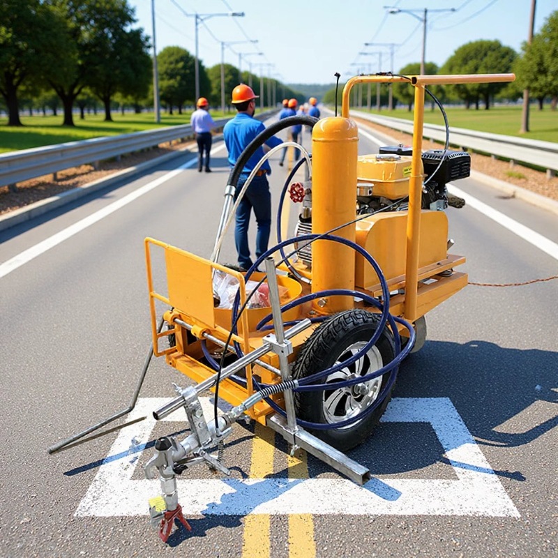 道路标线划线机 小型冷喷划线机 操场跑道划线车
