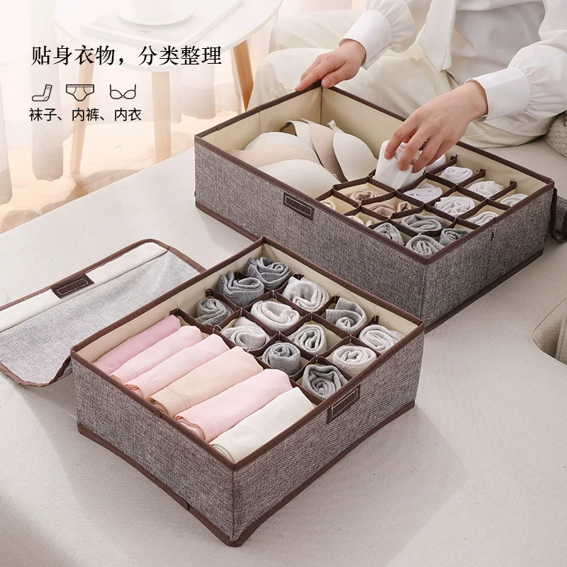 underwear, bra, socks, cloth, storage box, cotton and linen