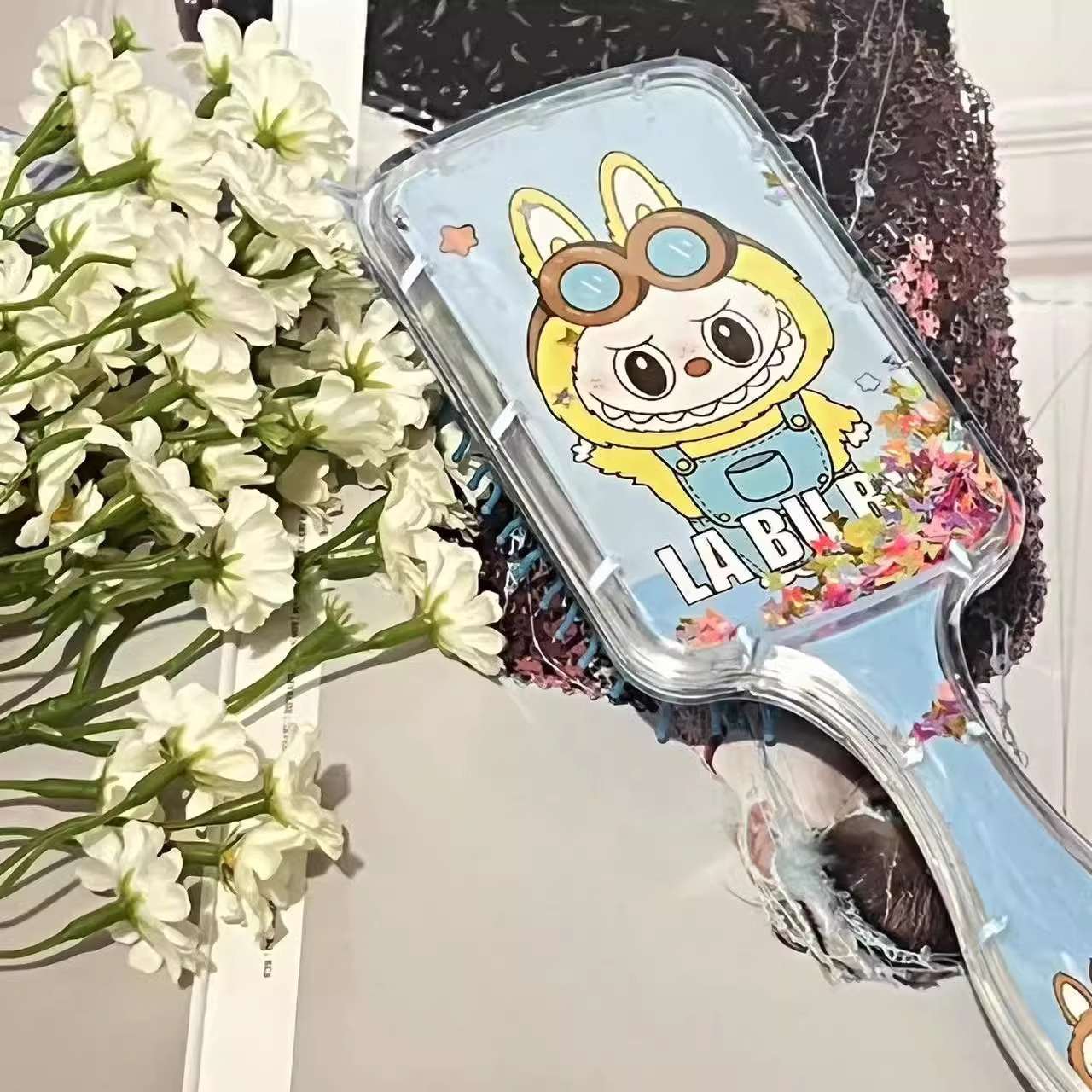 Pintado cuadrado - tela de tela azul