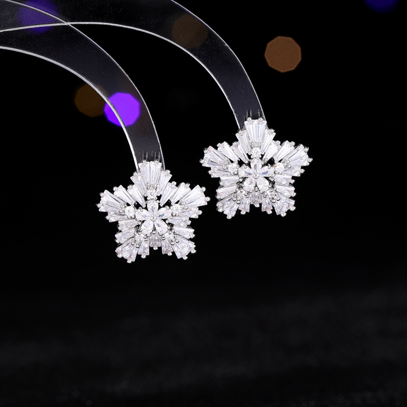 Elegant design earrings with zircon