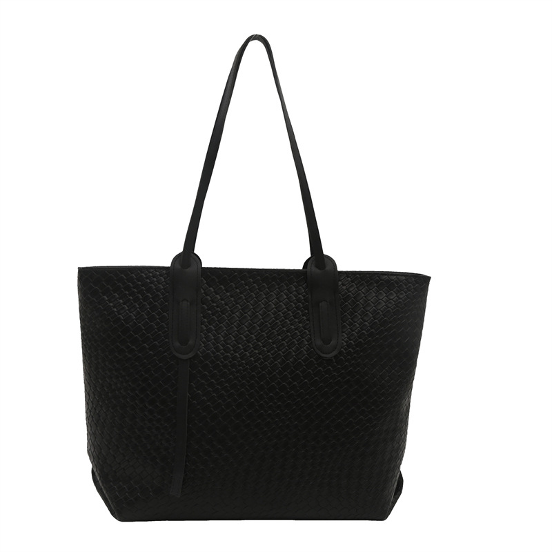 Retro tejido de gran capacidad ocio 2024 nuevo estilo coreano simple color sólido bolso de hombro debajo de la axila para mujeres