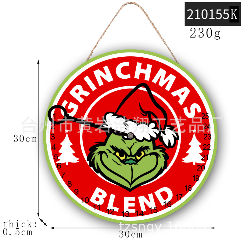 【厂家直供】圣诞挂历木质创意日历 追踪牌25天日历挂牌派对圣诞|undefined