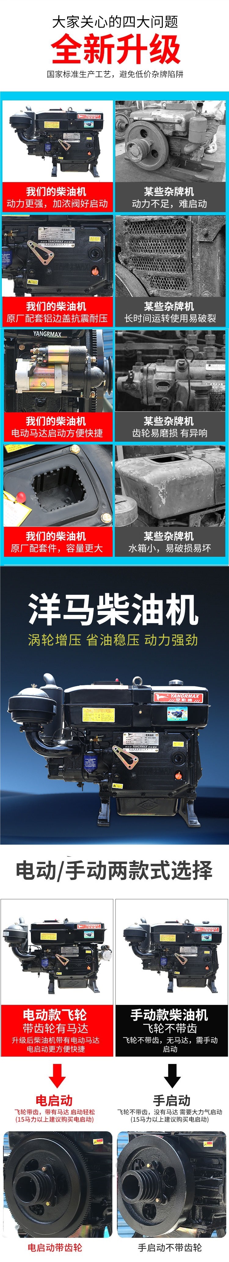 Changzhou Yanmar Diesel Engine Single Cylinder Water-Cooled 15/18/25 Horsepower Marine Tractor Agricultural Engine Electric Start