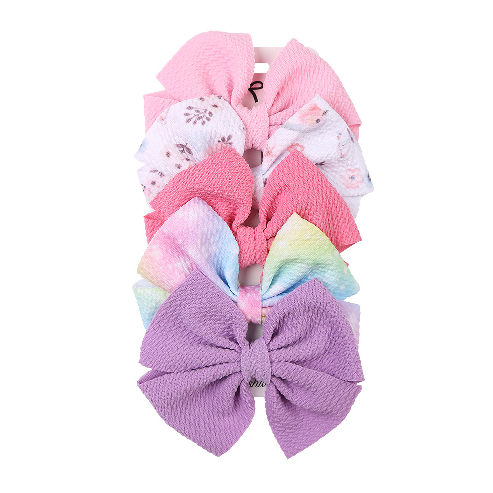 Cute Solid Color Bow Knot Cloth Hair Clip display picture 3