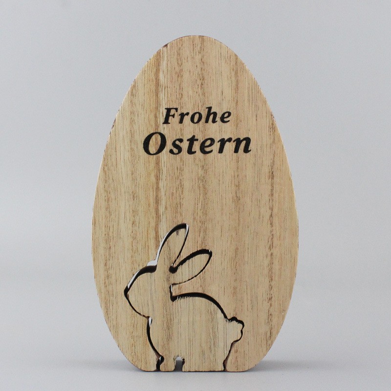 Mayorista ornamentos europeos huevos de conejo estilo idílico creativo artesanías de madera sala de estar hogar decoración de conejo de Pascua