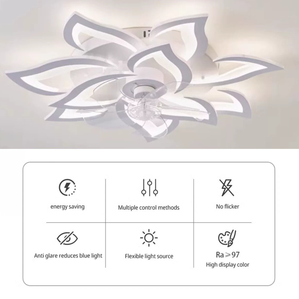 Nuevo ventilador de techo del dormitorio del norte de Europa creativo para el hogar moderno comedor sala de estar 85 - 265v ventilador de luz image 5
