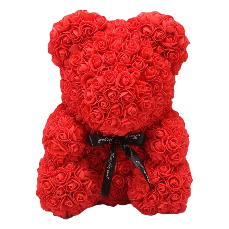 Qixi regalo creativo flor tienda de flores artificiales PE espuma eterna flor Rosa oso al por mayor regalo del Día de San Valentín