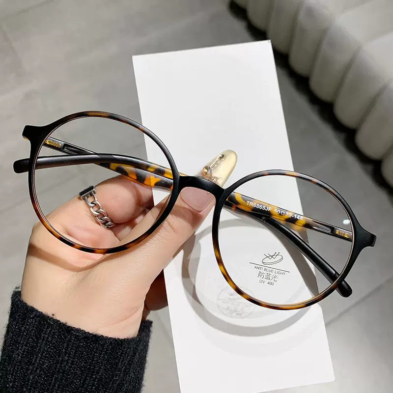 8066厂家批发新款超轻tr90日系圆框平光镜女潮素颜可配近视眼镜框